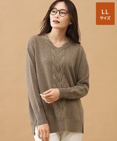 TAKASHIMAYA CASHMERE(レディース、メンズ) / タカシマヤカシミヤ(レディース、メンズ) ニット・セーター | カシミヤ ケーブルVネックチュニック【LL】