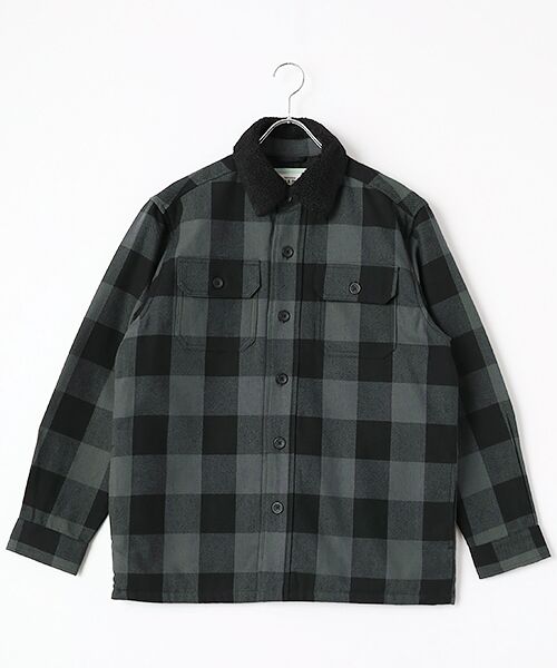 TAKASHIMAYA OUTLET / タカシマヤ アウトレット その他アウター | 襟ボア中わたキルトシャツアウター（GREY）