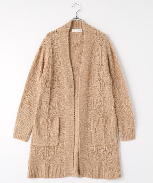 TAKASHIMAYA OUTLET / タカシマヤ アウトレット カーディガン・ボレロ | リーフ柄ロングカーディガン（CAMEL）