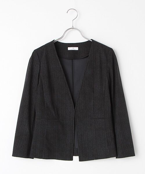 TAKASHIMAYA OUTLET/タカシマヤ アウトレット スーツクローゼット クールドッツ ノーカラージャケット ネイビー 36 TAKASHIMAYA OUTLET/タカシマヤ アウトレット スーツクローゼット クールドッツ ノーカラージャケット ネイビー 36