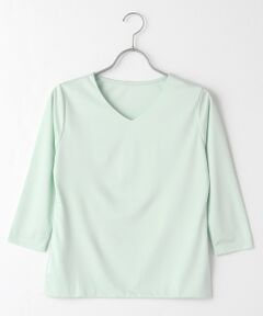 TAKASHIMAYA OUTLET / タカシマヤ アウトレット カットソー | スーツクローゼット　トリアセスムース七分Ｖ首カットソー