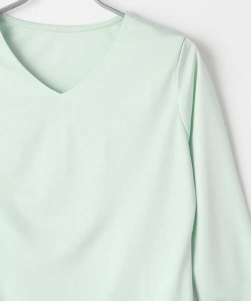 TAKASHIMAYA OUTLET / タカシマヤ アウトレット カットソー | スーツクローゼット　トリアセスムース七分Ｖ首カットソー | 詳細2