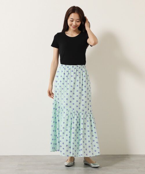 TAKASHIMAYA OUTLET / タカシマヤ アウトレット ロング・マキシ丈スカート | 『アウトレット対象商品』ヌキテパ　ＣＯＴＴＯＮ　ＤＯＢＢＹ　ＳＴＲＩＰＥ　ＦＬＯＷＥ | 詳細4