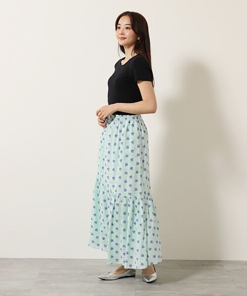 TAKASHIMAYA OUTLET / タカシマヤ アウトレット ロング・マキシ丈スカート | 『アウトレット対象商品』ヌキテパ　ＣＯＴＴＯＮ　ＤＯＢＢＹ　ＳＴＲＩＰＥ　ＦＬＯＷＥ | 詳細5