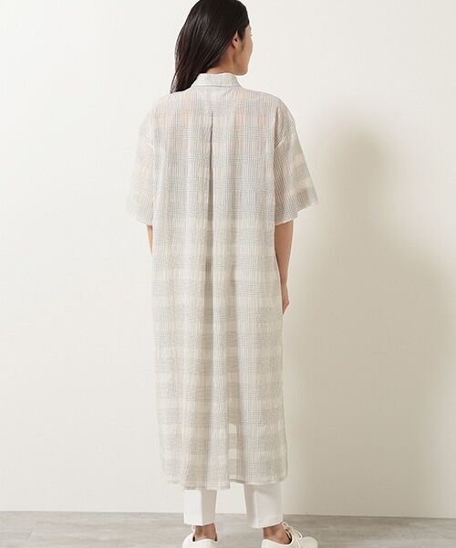 TAKASHIMAYA OUTLET / タカシマヤ アウトレット ミニ丈・ひざ丈ワンピース | 『アウトレット対象商品』シアーチェックシャツワンピース | 詳細8