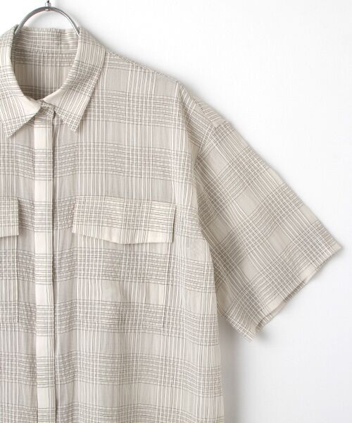 TAKASHIMAYA OUTLET / タカシマヤ アウトレット ミニ丈・ひざ丈ワンピース | 『アウトレット対象商品』シアーチェックシャツワンピース | 詳細2