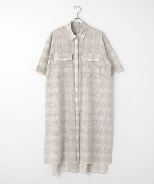 TAKASHIMAYA OUTLET / タカシマヤ アウトレット ミニ丈・ひざ丈ワンピース | 『アウトレット対象商品』シアーチェックシャツワンピース | 詳細11