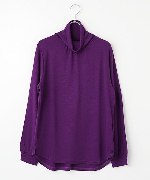 TAKASHIMAYA OUTLET / タカシマヤ アウトレット カットソー | ハイネックギャザープルオーバー（PURPLE）