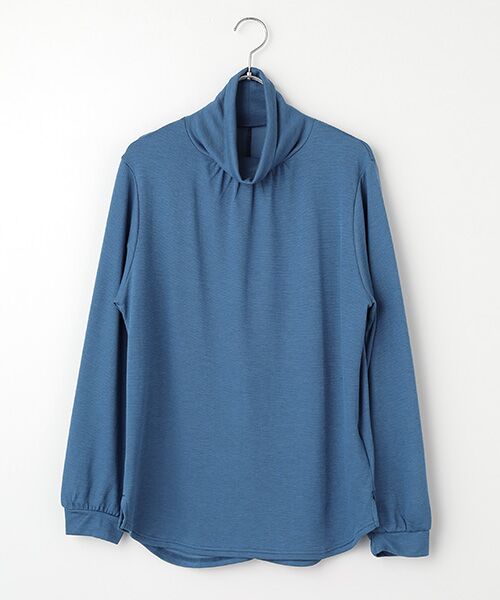 TAKASHIMAYA OUTLET / タカシマヤ アウトレット カットソー | ハイネックギャザープルオーバー（BLUE）