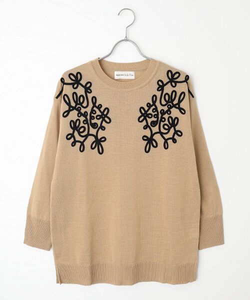 TAKASHIMAYA OUTLET / タカシマヤ アウトレット チュニック | コード刺しゅうチュニック（BEIGE）