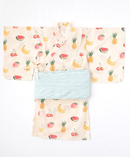 TAKASHIMAYA OUTLET / タカシマヤ アウトレット 着物・浴衣・小物類 | ジェラートピケ　キッズフルーツガラユカタセット（CREAM）