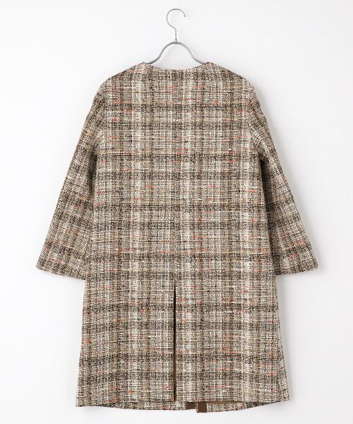 TAKASHIMAYA OUTLET / タカシマヤ アウトレット ステンカラーコート | ファンシーツイードミドルコート | 詳細1