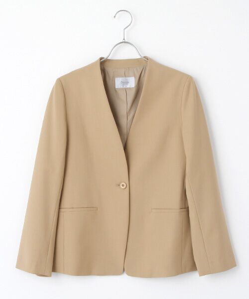 TAKASHIMAYA OUTLET / タカシマヤ アウトレット ノーカラージャケット | ノーカラージャケット（ベージュ）
