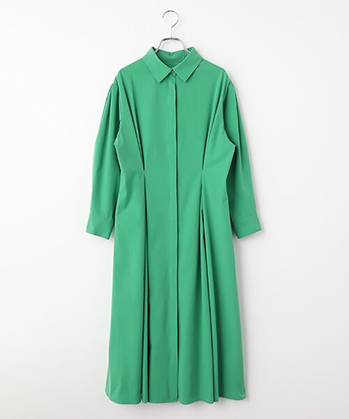 TAKASHIMAYA OUTLET / タカシマヤ アウトレット ロング・マキシ丈ワンピース | ウエストタックシャツドレス（グリーン）