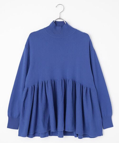 TAKASHIMAYA OUTLET / タカシマヤ アウトレット ニット・セーター | シーズンスタイルラボ　ペプラムギャザープルオーバー（ブルー）