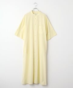 TAKASHIMAYA OUTLET / タカシマヤ アウトレット ロング・マキシ丈ワンピース | ティッカ　ノーカラー半袖シャツワンピース