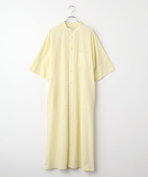 TAKASHIMAYA OUTLET / タカシマヤ アウトレット ロング・マキシ丈ワンピース | ティッカ　ノーカラー半袖シャツワンピース（lime）