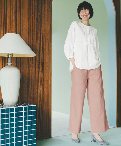 TAKASHIMAYA Style Plus / タカシマヤ スタイル・プリュ スラックス・ドレスパンツ | デザインワイドパンツ<股下63cm> | 詳細3