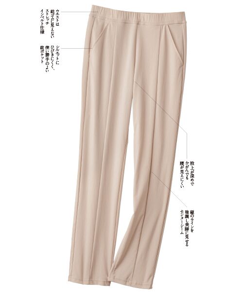 TAKASHIMAYA Style Plus / タカシマヤ スタイル・プリュ スラックス・ドレスパンツ | センターシーム涼感ハイテンションパンツ<股下64cm> | 詳細1
