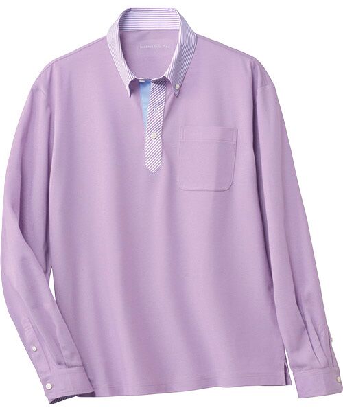 TAKASHIMAYA Style Plus / タカシマヤ スタイル・プリュ ポロシャツ | 襟布帛 長袖ボタンダウンポロシャツ | 詳細1