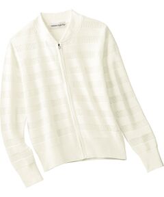 TAKASHIMAYA Style Plus / タカシマヤ スタイル・プリュ ブルゾン | 五泉ニット　透かし編みブルゾン