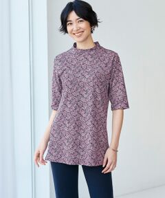 シルケット加工袖レース使いチュニック （カットソー