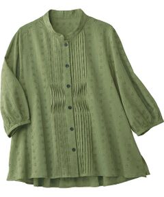 刺しゅう入りピンタックブラウス （シャツ・ブラウス