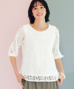 TAKASHIMAYA Style Plus / タカシマヤ スタイル・プリュ カットソー | タンクトップ付 レースプルオーバー