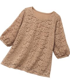 TAKASHIMAYA Style Plus / タカシマヤ スタイル・プリュ カットソー | タンクトップ付 レースプルオーバー