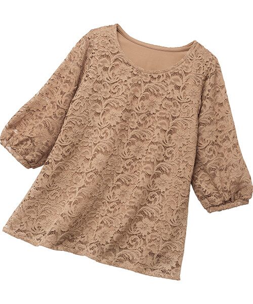 TAKASHIMAYA Style Plus / タカシマヤ スタイル・プリュ タンクトップ付 レースプルオーバー タンクトップ付 レースプルオーバー （カットソー
