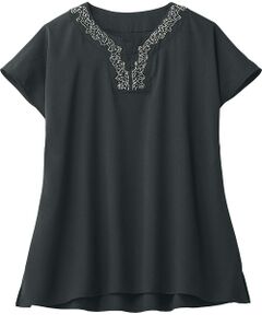 TAKASHIMAYA Style Plus / タカシマヤ スタイル・プリュ カットソー | ビーズ刺しゅう入りブラウス