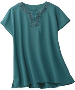 TAKASHIMAYA Style Plus / タカシマヤ スタイル・プリュ カットソー | ビーズ刺しゅう入りブラウス