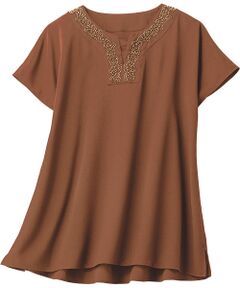 TAKASHIMAYA Style Plus / タカシマヤ スタイル・プリュ カットソー | ビーズ刺しゅう入りブラウス