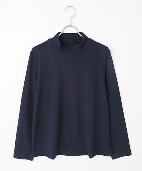 TAKASHIMAYA Style Plus/タカシマヤ スタイル・プリュ 超長綿ハイネックプルオーバー(無地) 紺 S TAKASHIMAYA Style Plus/タカシマヤ スタイル・プリュ 超長綿ハイネックプルオーバー(無地) 紺 S
