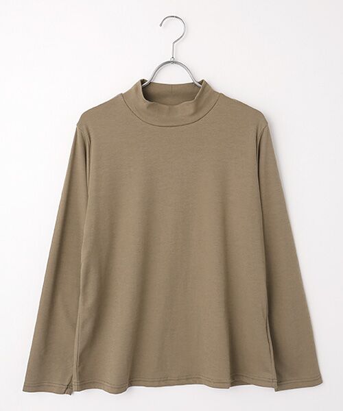 TAKASHIMAYA Style Plus/タカシマヤ スタイル・プリュ 超長綿ハイネックプルオーバー(無地) モカ L TAKASHIMAYA Style Plus/タカシマヤ スタイル・プリュ 超長綿ハイネックプルオーバー(無地) モカ L