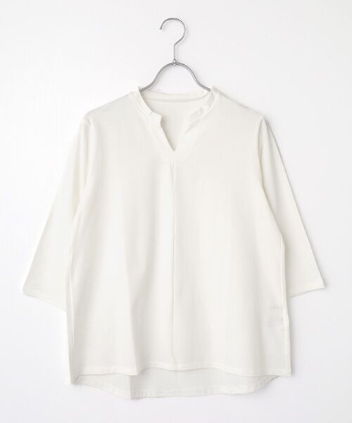 TAKASHIMAYA Style Plus/タカシマヤ スタイル・プリュ コンパクトヤーン スキッパープルオーバー オフホワイト LL TAKASHIMAYA Style Plus/タカシマヤ スタイル・プリュ コンパクトヤーン スキッパープルオーバー オフホワイト LL
