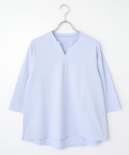 TAKASHIMAYA Style Plus/タカシマヤ スタイル・プリュ コンパクトヤーン スキッパープルオーバー サックス S TAKASHIMAYA Style Plus/タカシマヤ スタイル・プリュ コンパクトヤーン スキッパープルオーバー サックス S
