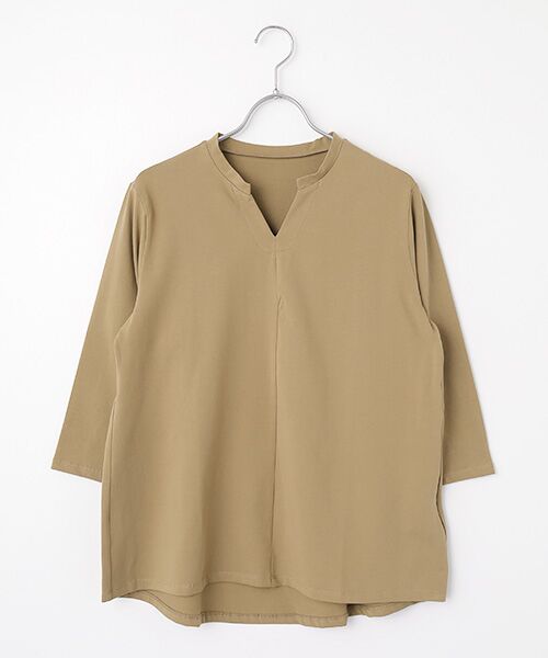 TAKASHIMAYA Style Plus/タカシマヤ スタイル・プリュ コンパクトヤーン スキッパープルオーバー モカ Ｍ