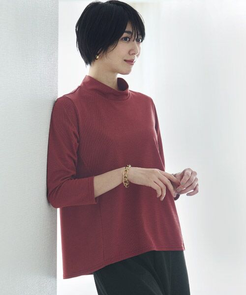TAKASHIMAYA Style Plus/タカシマヤ スタイル・プリュ 快適デザインチュニック ボルドー 3L TAKASHIMAYA Style Plus/タカシマヤ スタイル・プリュ 快適デザインチュニック ボルドー 3L