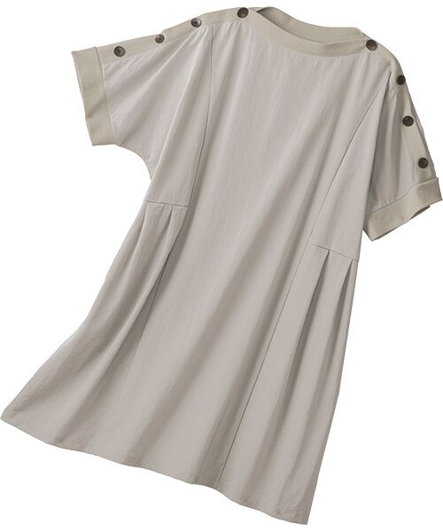 TAKASHIMAYA Style Plus/タカシマヤ スタイル・プリュ 異素材切替えチュニック グレージュ LL・3L相当 TAKASHIMAYA Style Plus/タカシマヤ スタイル・プリュ 異素材切替えチュニック グレージュ LL・3L相当