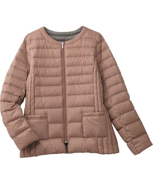 TAKASHIMAYA Style Plus/タカシマヤ スタイル・プリュ 軽量ダウンジャケット モカピンク M TAKASHIMAYA Style Plus/タカシマヤ スタイル・プリュ 軽量ダウンジャケット モカピンク M