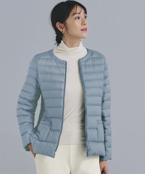 TAKASHIMAYA Style Plus/タカシマヤ スタイル・プリュ 軽量ダウンジャケット ブルー M TAKASHIMAYA Style Plus/タカシマヤ スタイル・プリュ 軽量ダウンジャケット ブルー M
