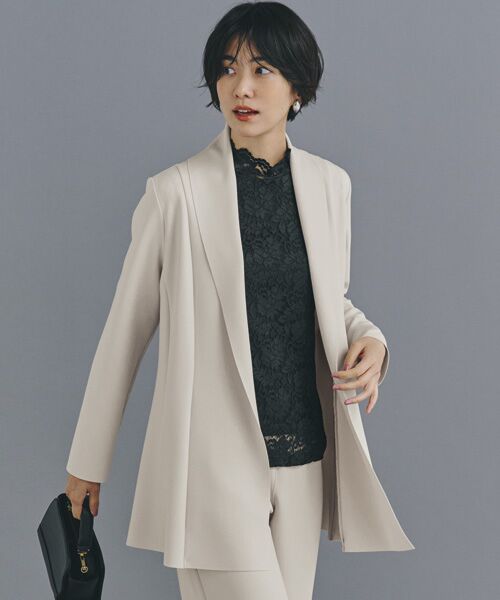 TAKASHIMAYA Style Plus/タカシマヤ スタイル・プリュ ドレープジャケット ベージュ S TAKASHIMAYA Style Plus/タカシマヤ スタイル・プリュ ドレープジャケット ベージュ S