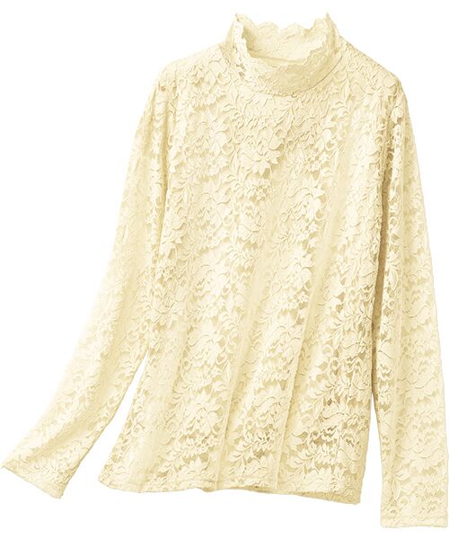 TAKASHIMAYA Style Plus/タカシマヤ スタイル・プリュ レースプルオーバー クリーム M TAKASHIMAYA Style Plus/タカシマヤ スタイル・プリュ レースプルオーバー クリーム M