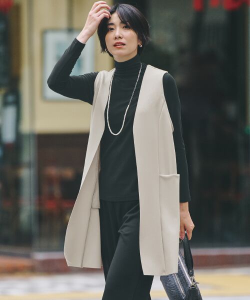 TAKASHIMAYA Style Plus/タカシマヤ スタイル・プリュ ドレープジレ ベージュ LL TAKASHIMAYA Style Plus/タカシマヤ スタイル・プリュ ドレープジレ ベージュ LL