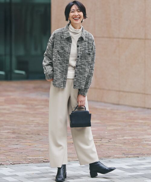 TAKASHIMAYA Style Plus / タカシマヤ スタイル・プリュ ブルゾン | ツイードライク  ライトジャケット | 詳細1