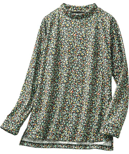 TAKASHIMAYA Style Plus/タカシマヤ スタイル・プリュ 京プリントプルオーバー オレンジ系(小花柄) M TAKASHIMAYA Style Plus/タカシマヤ スタイル・プリュ 京プリントプルオーバー オレンジ系(小花柄) M