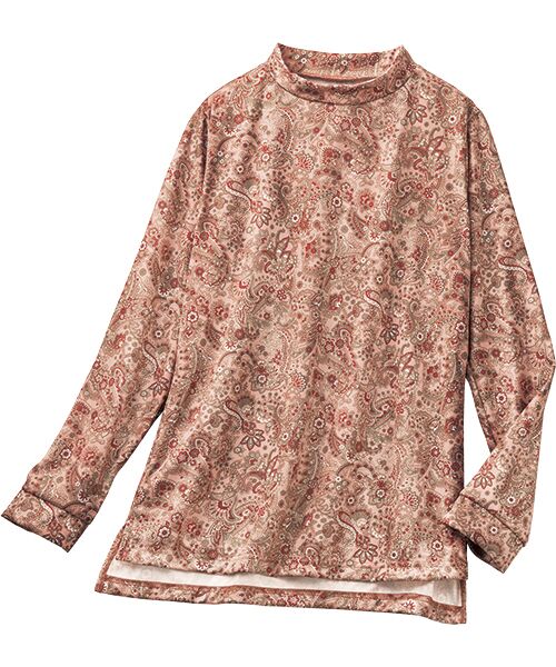 TAKASHIMAYA Style Plus/タカシマヤ スタイル・プリュ 京プリントプルオーバー レンガ系(ペイズリー柄) LL TAKASHIMAYA Style Plus/タカシマヤ スタイル・プリュ 京プリントプルオーバー レンガ系(ペイズリー柄) LL