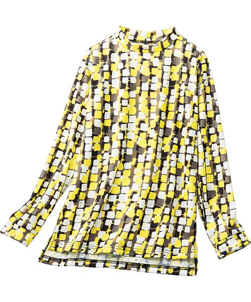 TAKASHIMAYA Style Plus/タカシマヤ スタイル・プリュ 京プリントプルオーバー イエロー系(幾何学柄) 3L TAKASHIMAYA Style Plus/タカシマヤ スタイル・プリュ 京プリントプルオーバー イエロー系(幾何学柄) 3L