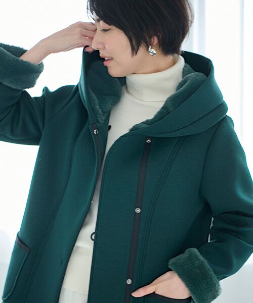 TAKASHIMAYA Style Plus / タカシマヤ スタイル・プリュ その他アウター | フェイクファー使いダンボールニットコート | 詳細1
